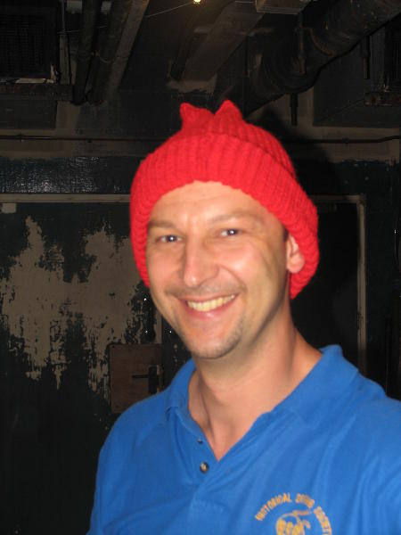 Gary modelling red -William Walker- hat