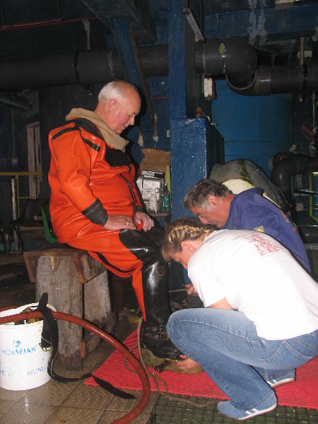 Pops Yarrow getting dressed